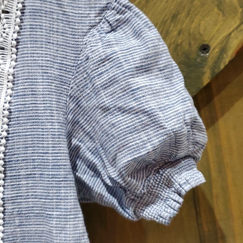 ZARA CROP TOP BLUE WHITE SIZE SMALL - Picture 5 of 6